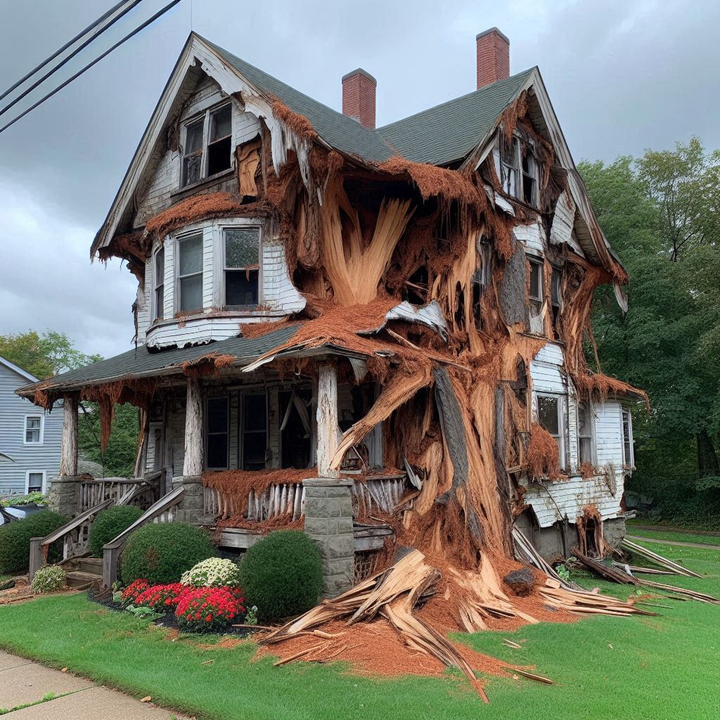 Signs Your Rockland Home Needs a Tree Inspection Damaged tree on an Rockland home showing signs of disease and decay